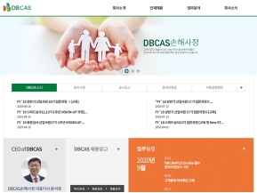 DBCAS손해사정 홈페이지 인증 화면