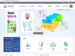 성남통계 인증 화면